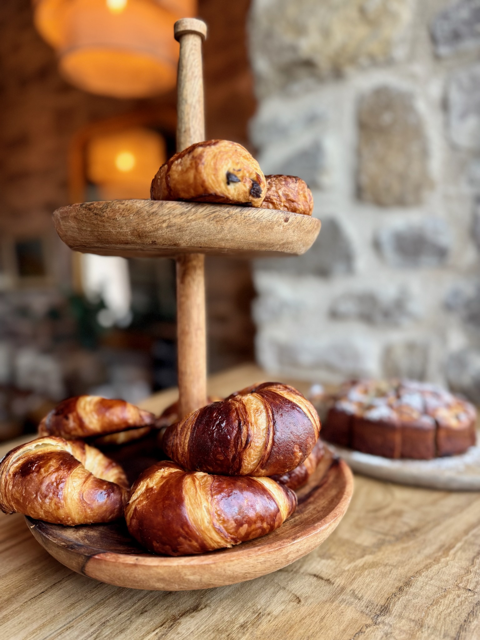 Freshly baked croissants and pains au chocolat